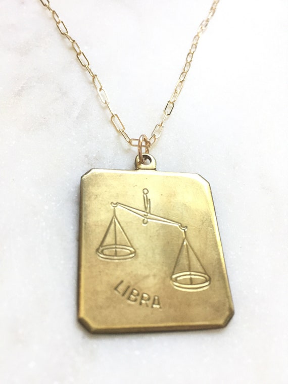 libra charm astrology Vintage libra necklace cool libra necklace horoscope sign gift boho libra vintage zodiac libra necklace