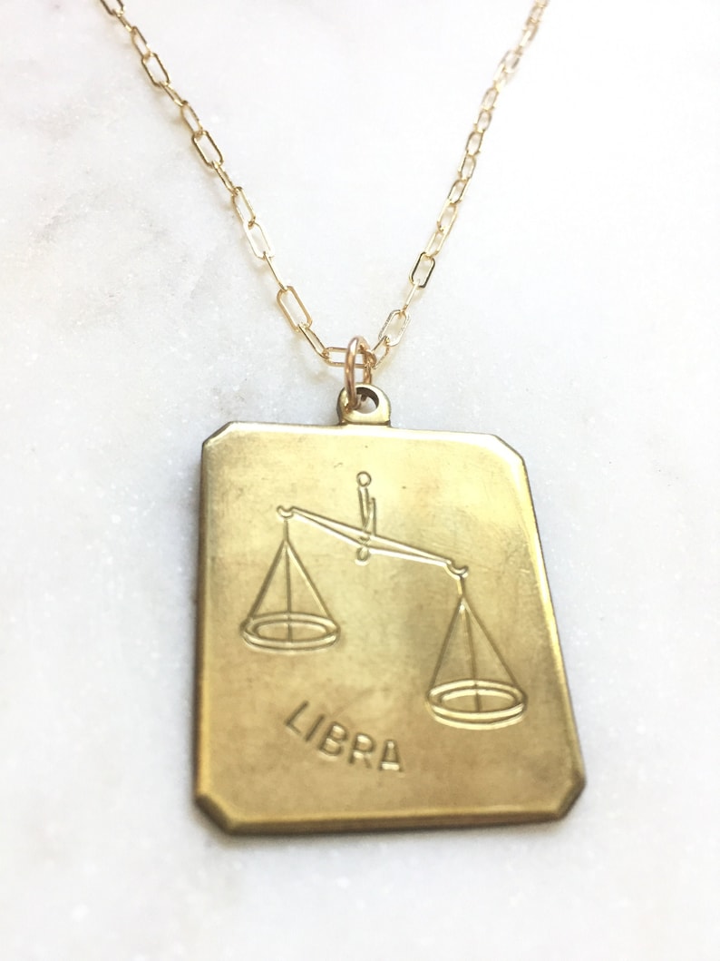 libra charm astrology Vintage libra necklace cool libra necklace horoscope sign gift boho libra vintage zodiac libra necklace
