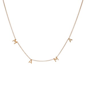 14k Gelbgold Mama Halskette Buchstabenkette Babypartyschmuck massiv Gold Mama Halskette goldene Halskette für Mama 14k Gelbgold