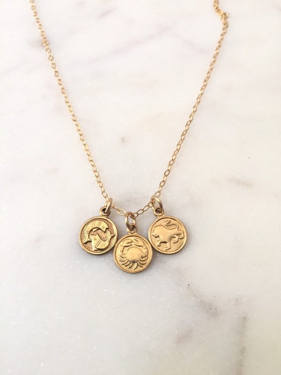 Tiny gold zodiac sign  Vintage leo necklace  Litt… - image 3