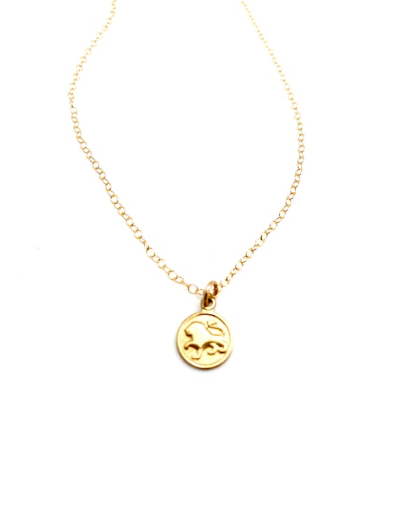 Tiny gold zodiac sign  Vintage leo necklace  Litt… - image 2
