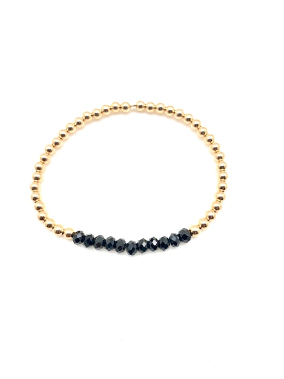 14k Gold 3mm and 5mm Bead Bracelet - Zoe Lev Jewelry