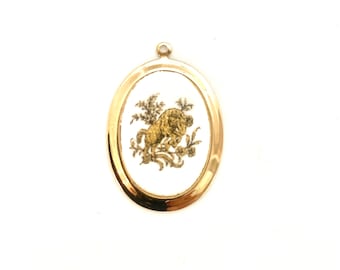 Vintage Sagittarius Charm Necklace, Gold Plated, German Zodiac Jewelry