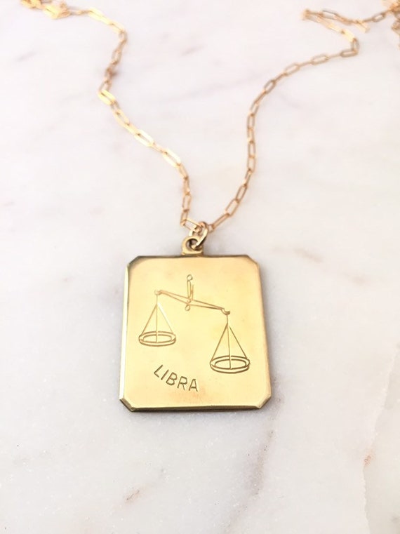 Vintage libra necklace,  boho libra, horoscope sig