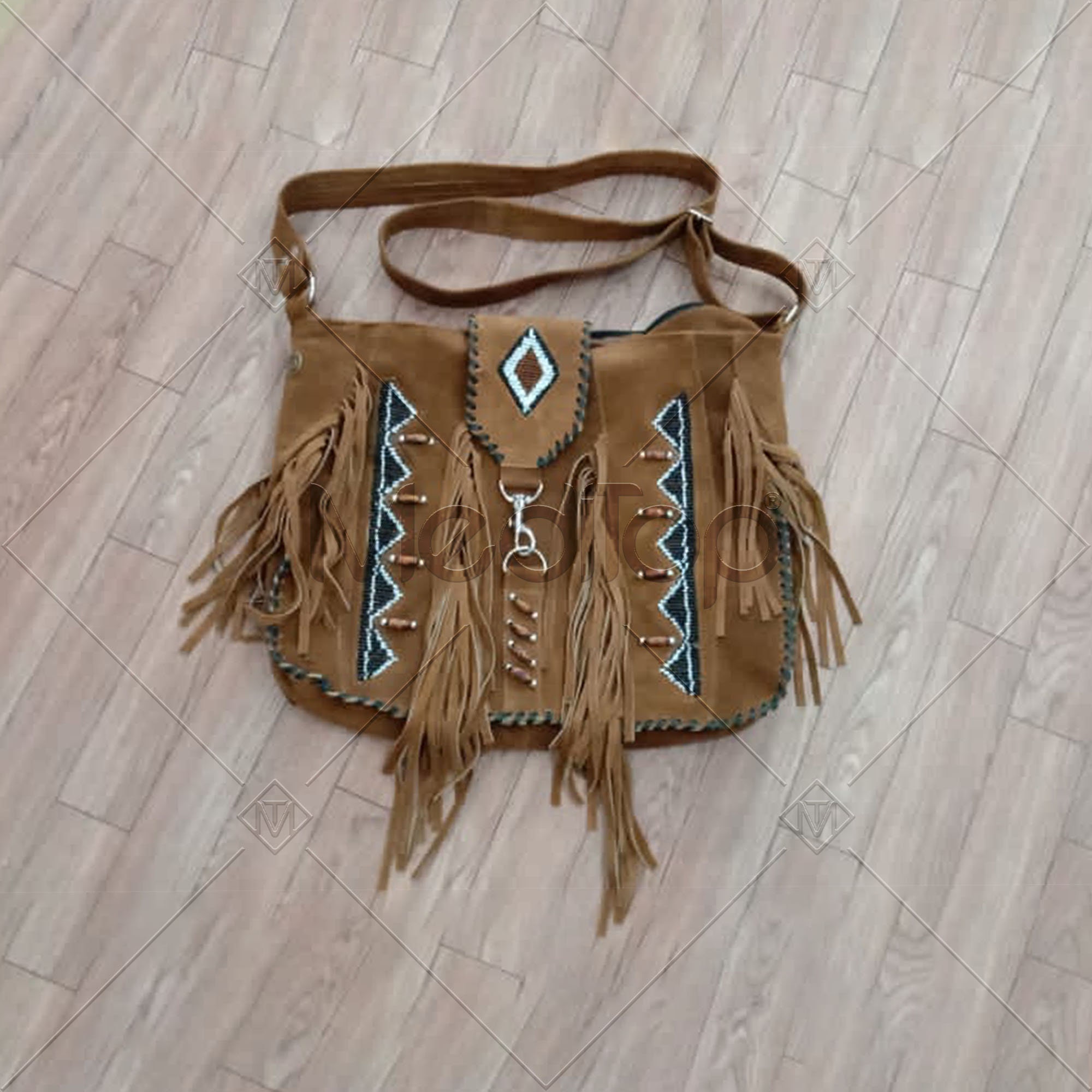 Bodhi Suede Fringe Crossbody Bag in Black