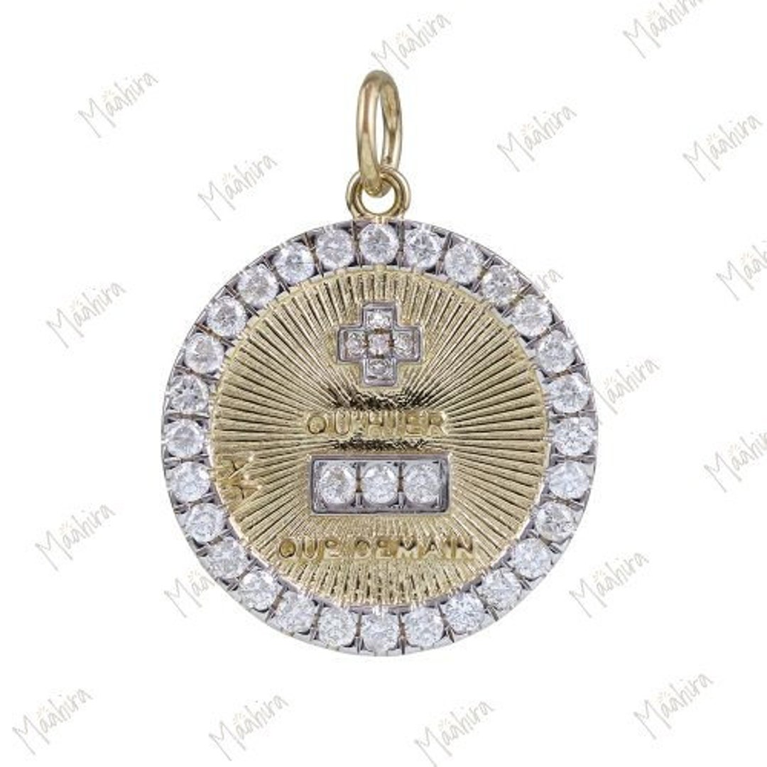 14k Yellow Gold Diamond Plus Minus Sign Pendant, Plus Minus Sign ...