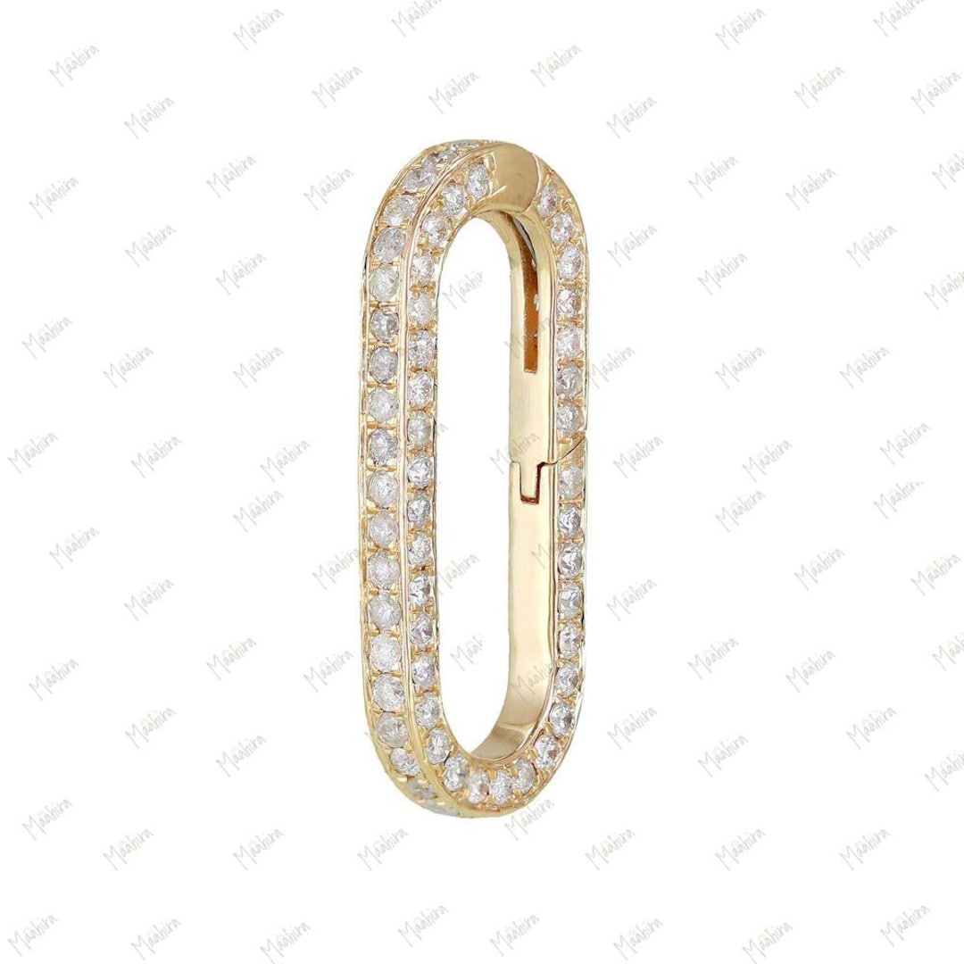 14K Yellow Gold/white Gold /rose Gold Diamond Rounded Rectangle Charm ...