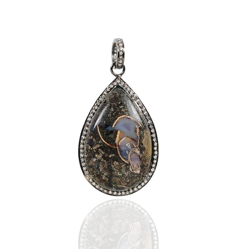 Sterling Silver Diamond Colus Fossil Pendant ESDP14192