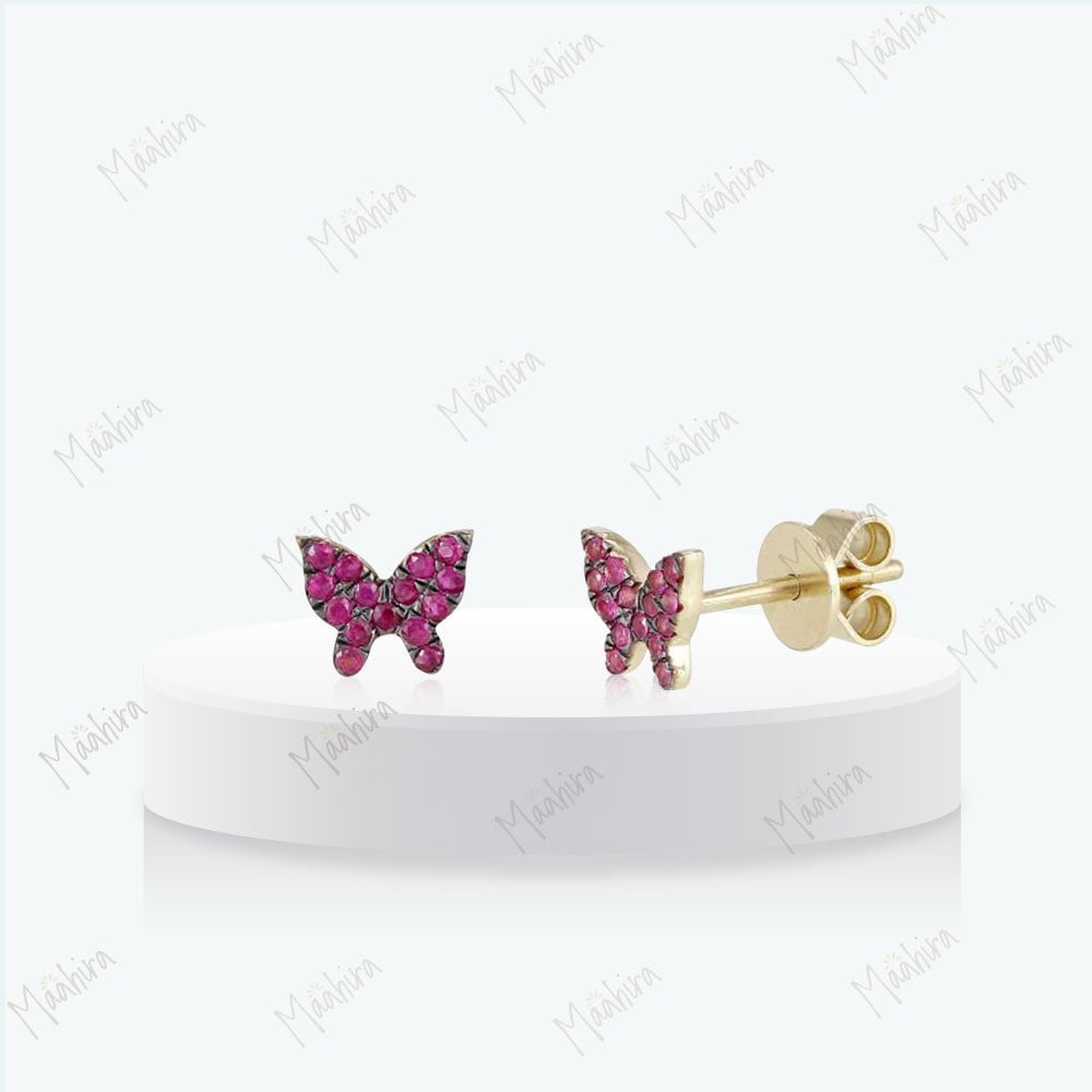 Butterfly Push Backing 14K Real Gold in White or Yellow Gold