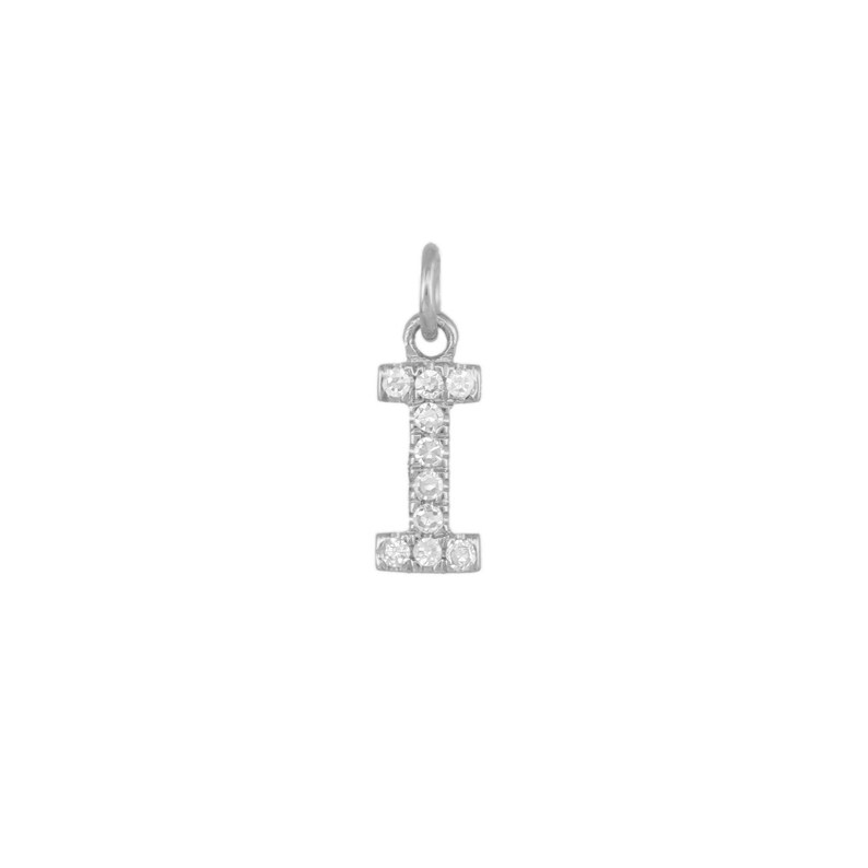 8mmX3.2mm 14k White Gold initial Charms 14WC238