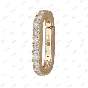 14K Solid Gold Clicker Charm Enhancer Connector Rectangle Diamond/Turquoise/Ruby/Multicolor Sapphire/Black Diamond/Blue Sapphire 7x14mm
