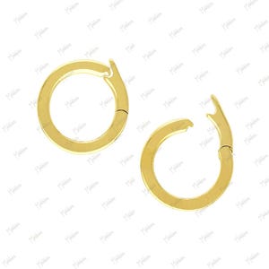14K Solid Yellow Gold Round Ring Charm Enhancer Connector 10mm, Clicker Connector, Charm Holder, Jewelry Enhancer, Charm Connector Gold