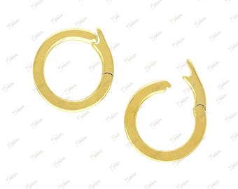 14K Yellow Gold Round Charm Enhancer, Jewelry Connector 10mm, Charm Holder