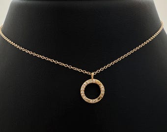 14k Yellow Gold Diamond Pendant Necklace, Minimalist Necklace , Gift For Her