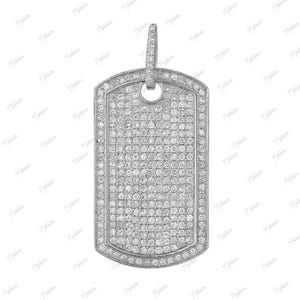 14k Yellow Gold/White Gold Diamond Dog Tag Pendant 25x14mm, dog tag pendant, dog tag, dog tag jewelry, minimalist jewelry, pendant necklace