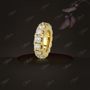 14k Solid Gold Spacer Bead Diamond/ Emerald/ Ruby/ Blue Sapphire/ Garnet/ Amethyst/ Citrine/ Blue Topaz/Black Diamond/ Rondelle Charm gold