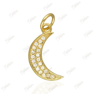 14k Yellow Gold Diamond Moon Pendant 8x12.50mm, moon pendant, necklace pendant, 14k gold pendant, gold pendant necklace, diamond pendant
