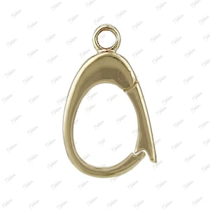 14K Yellow Gold Oval Shape Open Close Charm Enhancer 6.5x9.20mm, Clicker Charm connector, charm enhancer, Jewelry enhancer, charm connector