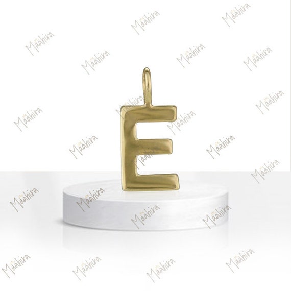 14KT Solid Yellow Gold Initial Letter Charm 8mm