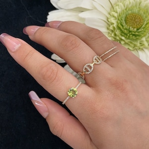 14k Yellow Gold Diamond Rhodolite Ring in US Size 6/7, Rhodolite Gemstone Ring, Minimalist Ring, Gold Dainty Ring, Rings For Women