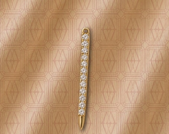 14k Yellow Gold Diamond Spike Charm: 19mm Pendant, spike jewelry gold , gift for her , dainty spike charm  , Spike Charm Pendant