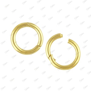 14K Yellow Gold Push-in Ring Charm Enhancer Connector, charm enhancer, clicker charm connector, clicker connector, gold charm holder