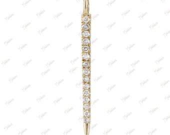 14k Yellow Gold Diamond Spike Charm: 19mm Pendant