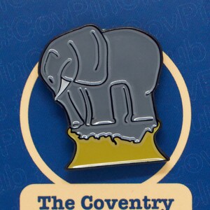 Elephant Bollard Coventry pin badge image 2