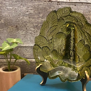 Vintage Candy Dish | Green Depression Glass | Indiana Green Glass | &quot;Loganberry&quot; Pattern | Glass Snack Bowl | Glass Fruit Bowl