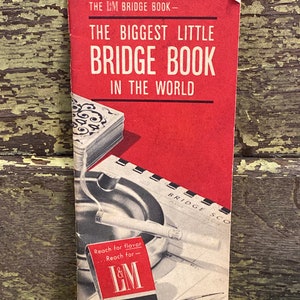 Vintage Ligget & Myers Advertising; 1960&#39;s Tobacciana Vintage Advertising; Chesterfield Cigarette Ads; How to Play Bridge Vintage Card Rules