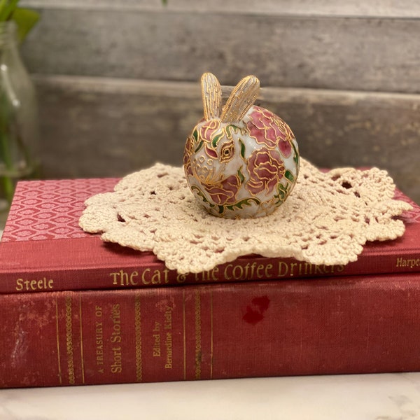 Cloisonné Bunny Figurine | East Basket Rabbit