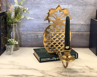 Applique vintage in ottone a forma di ananas • Arredamento per l'ospitalità