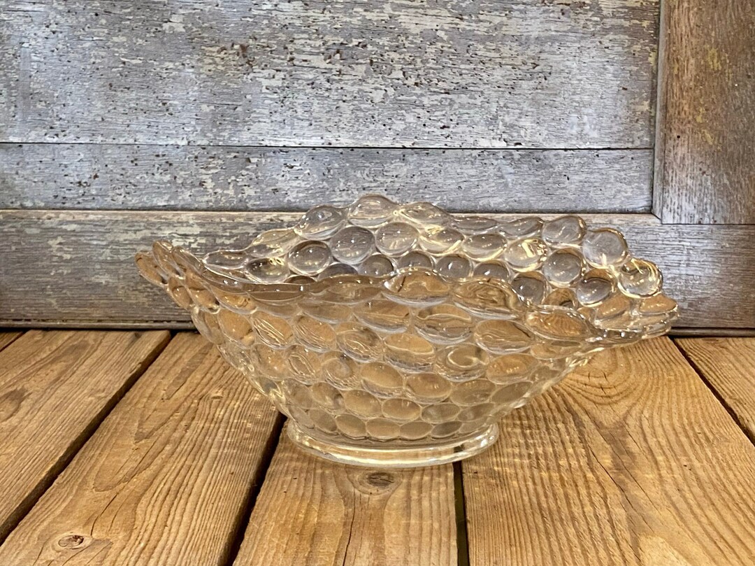 Large Glass Bubble Bowl Vintage Pressed Glass Bowl Westmoreland Clear