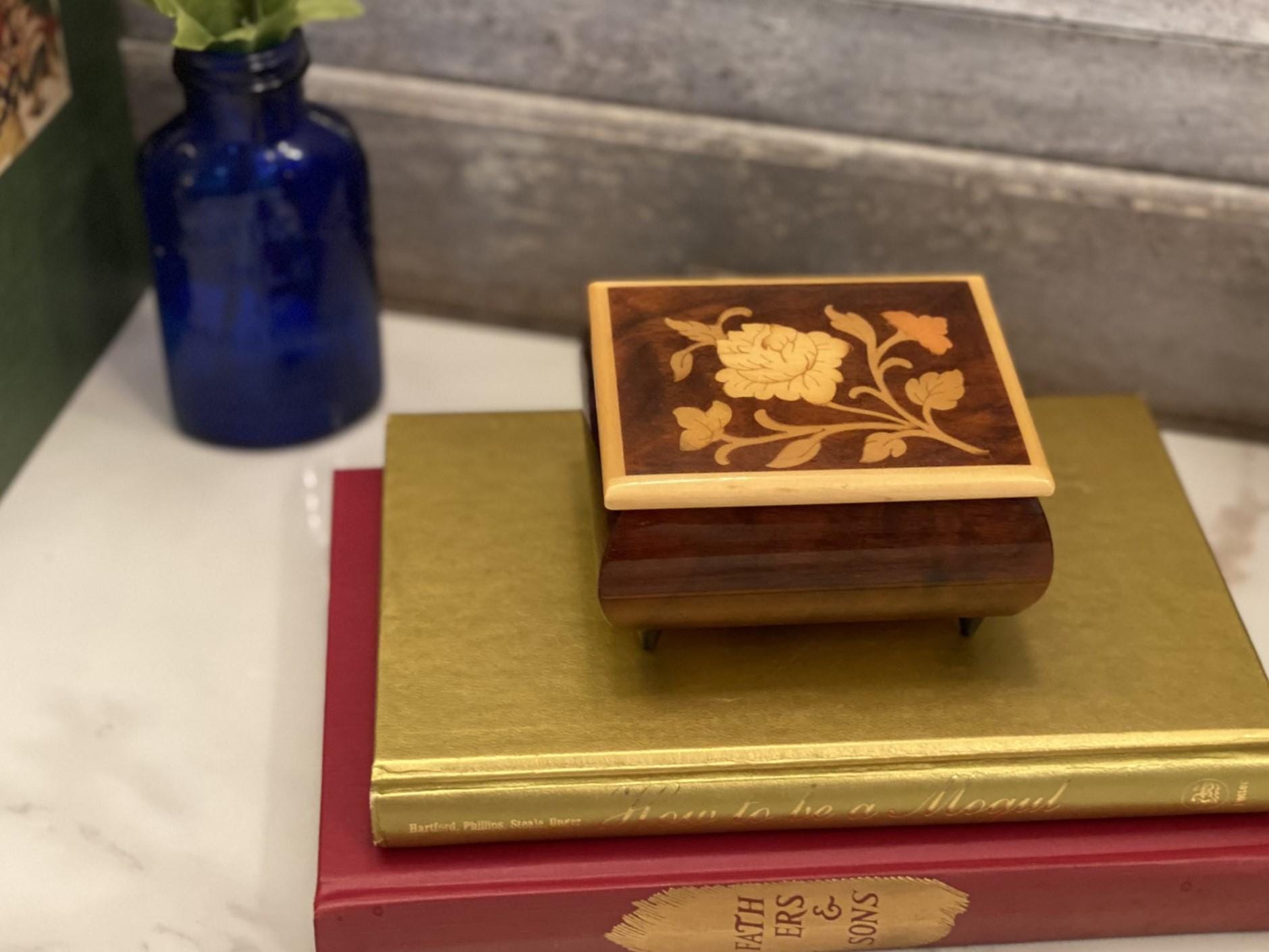 REUGE メカニカルミュージックボックス 花のインレイ REUGE メカニカルミュージックボックス 花のインレイ REUGE メカニカル