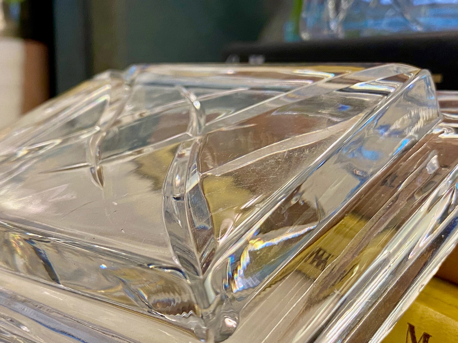 Vintage Lead Crystal Cigarette Box Ashtray Heavy Lidded Etsy