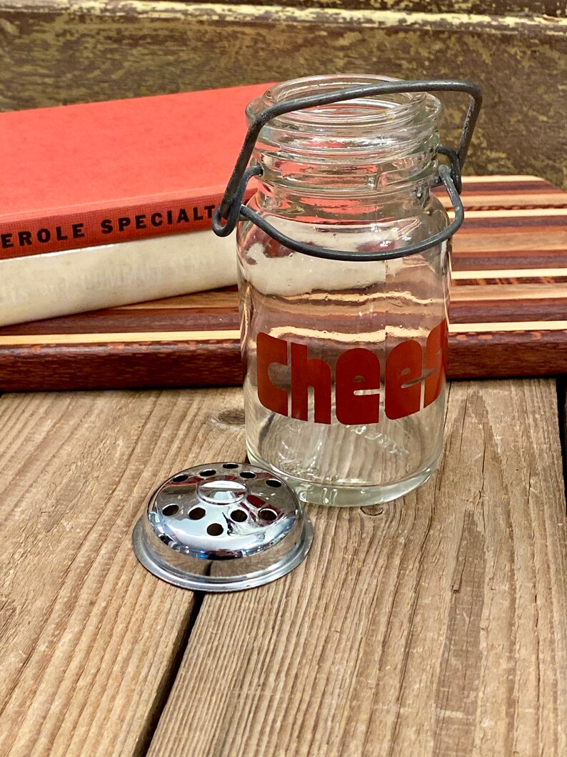 Vintage Glass Cheese Shaker Retro Parmesan Cheese Jar Cool Etsy