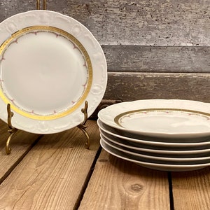Bavarian Gold and White Floral China |  Replacement Mitterteich Bavarian China | Vintage Rose Garland and Gold Floral China
