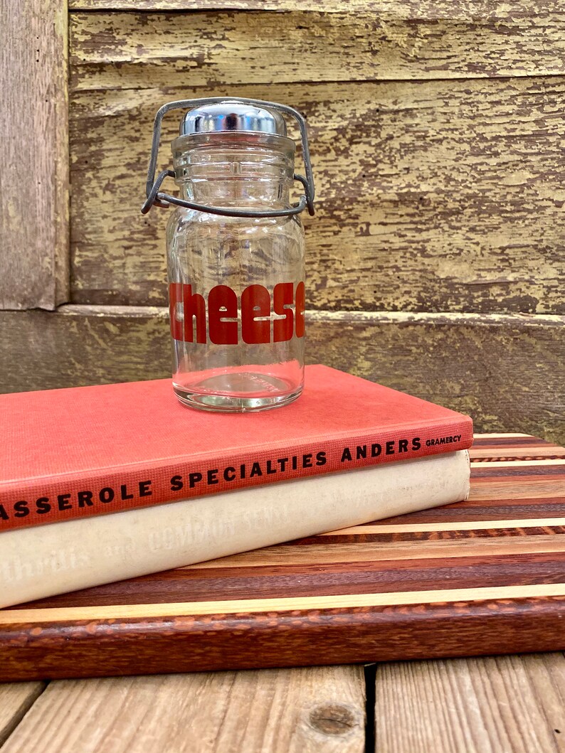 Vintage Glass Cheese Shaker Retro Parmesan Cheese Jar Cool Etsy