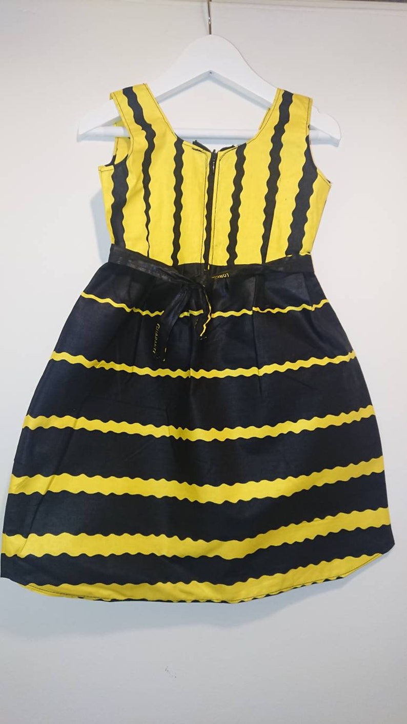wasp Girls summer dress kids Halloween costume African print dress girls dress Kwanzaa