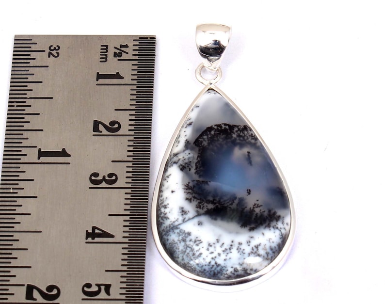 Dendritic Agate Gemstone Pendant Stunning Dendritic Agate Gemstone Pendant Gift for Her Jewelry 925 Sterling Silver Jewelry