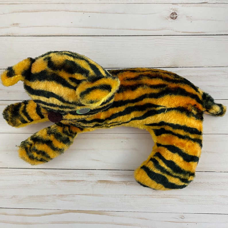 Vintage Tiger Plush Green Googly Eyes Carnival Prize Stuffed Etsy