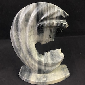 Marble Madonna & Child Carved Art Sculpture Bust Vintage
