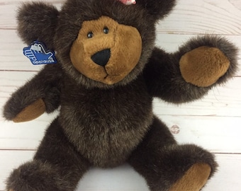 Vtg Applause Little Beggar Bear Stuffed Plush Small With Original