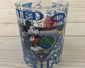 Vaso de cristal vintage de Mickey Mouse de Disney Destination Epcot, HTF