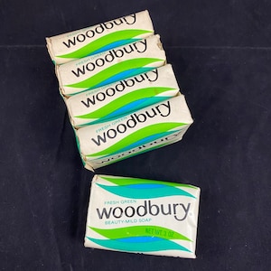Vintage 70s NOS Jergens Woodbury Beauty Soap Fresh Green Bars 3 oz USA Lot of 5