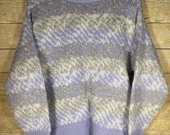 Suéter morado Genesis vintage de los años 80, talla mediana