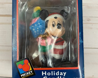 Vintage Disney Mickey Unlimited Holiday 4” Candle by Enesco Santa 90s