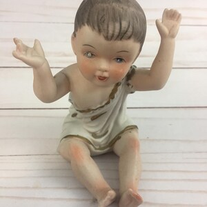 Vintage Enesco Bisque Piano Baby Taiwan Foliesticker