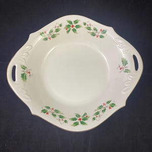 Royal Limited Holly Holiday Gold Trim Japan Candy Bon Bon Dish