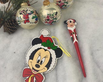 5x Vintage Disney Mickey Minnie Mouse Ornaments Lot of 5 Kurt Adler